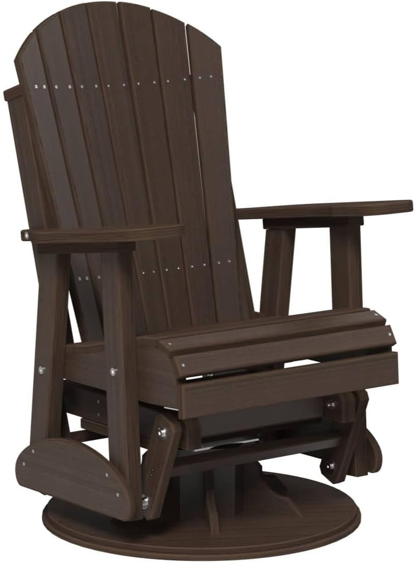 LuxCraft 2' Adirondack Outdoor Swivel Glider Chair, Patio Gliding Rocker,...