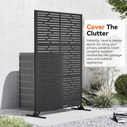Modern Shade 4x6 FT Metal Privacy Screen with Artistic Modular Designs