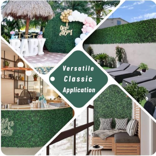 20''x20'' 24 Pieces Artificial Hedge Boxwood Panels UV Resistant
