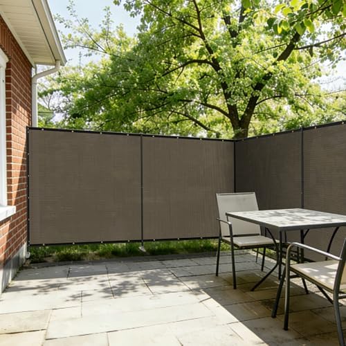 Outdoor 6' x 24' Privacy Fence with Iron Poles Rails Dog Fencing Pane...
