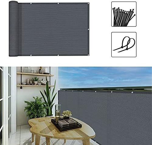 3'x20'Balcony Privacy Screen Cover Fence Cover UV Protection Weatherp...