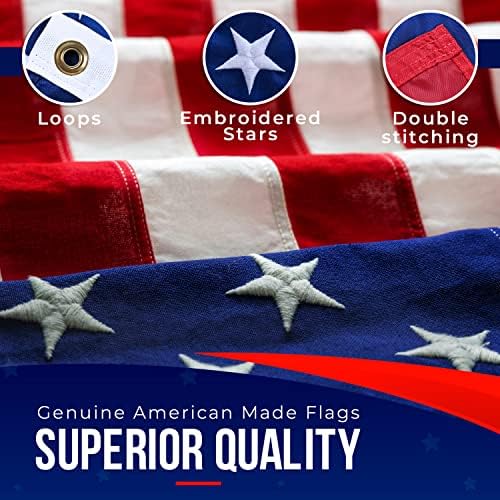 American Flags for Outside 5X8 American Flag made in USA Heavy Duty Flags Out...