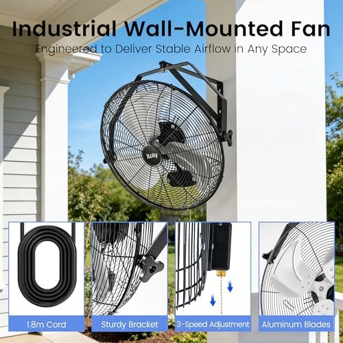 Xcity Wall Mount Fan 18", 3-Speed, IP44 Waterproof & Weatherproof