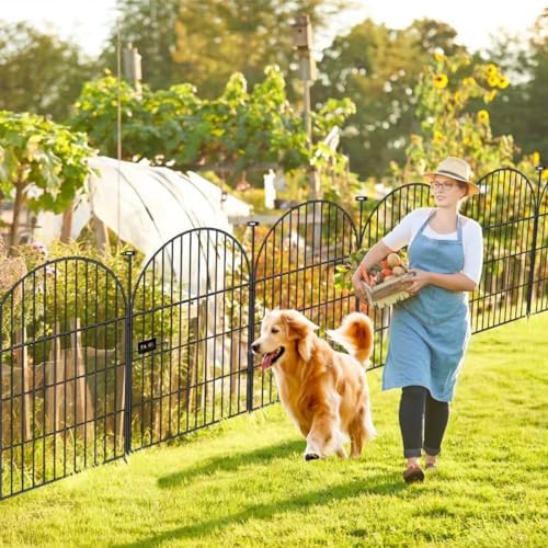 36in Tall Garden Animal Barrier, 8 Panels Pet Fence Outdoor | 17.5Ft Rustproo...