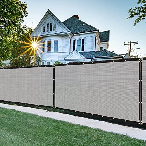 6'x40' Privacy Screen Fence Heavy Duty Fence Panels, Light Gray