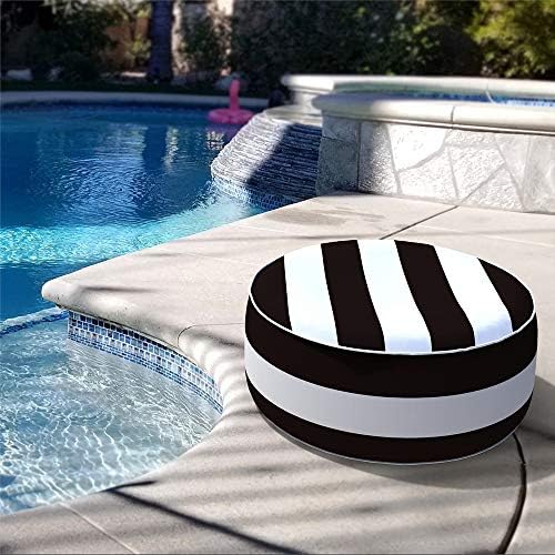 LVTXIII Outdoor Inflatable Ottoman, Fade-Resistant Round Footrest Stool D21”x...
