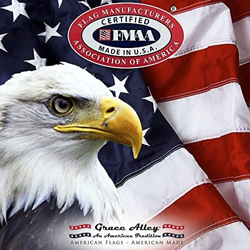Grace Alley American Flag: 3x5 FT US Flag - 100% Made in USA. Embroidered Sta...