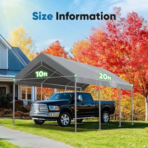 ADVANCE OUTDOOR 10x20 ft Carport Replacement Top Cover, Heavy Duty Waterproof...