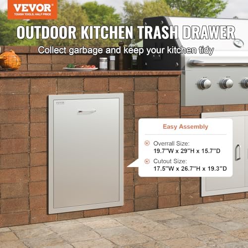 VEVOR Outdoor Kitchen Drawers 19.7"W x 29"H x 15.7"D Stainless...
