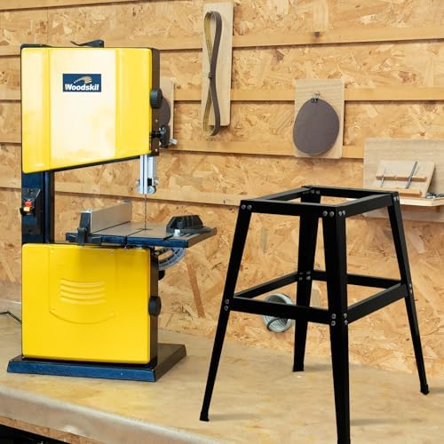 WOODSKIL 10-Inch Benchtop Bandsaw with Stand, 3.4A Dual-Speed Band Saw