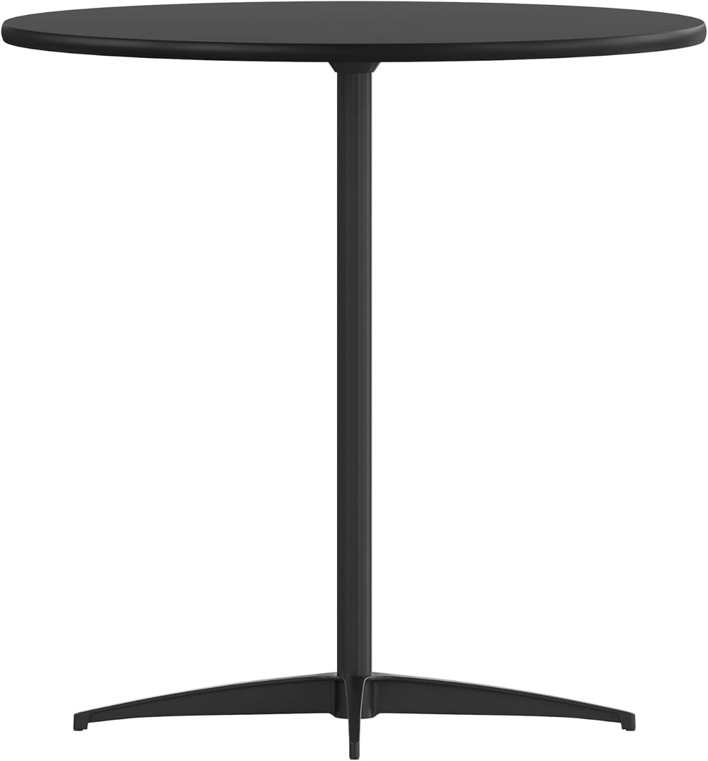 Flash Furniture 30 in Wood Round Cocktail Table, Black