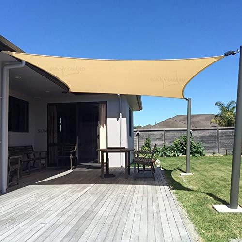 SUNNY GUARD 7' x 13' Rectangle Shade Sail 95% UV Block Outdoor Canopy
