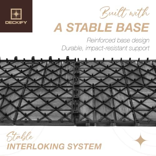 Acacia Interlocking Deck Tiles Outdoor Waterproof All Weather Gray Crossed