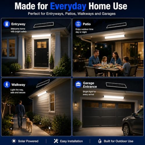 Solar Shed Light Waterproof,Solar Shop Light with Motion Sensor & Remote