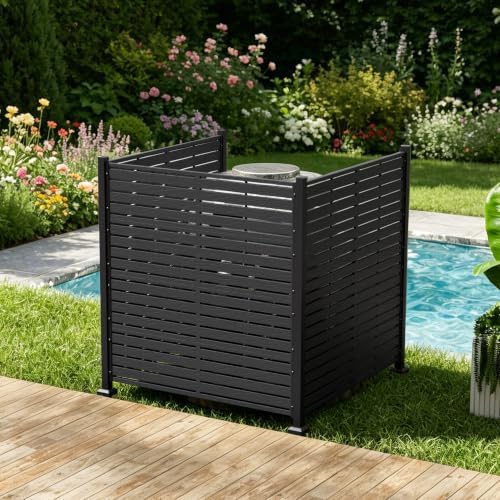 3 Panels Outdoor Air Conditioner Fence, 48" W X 51" H No-Dig Outdoo...