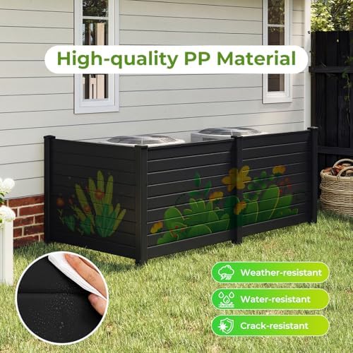 GIANTEX No-Dig Air Conditioner Fence, 3 Panels, 48''W x 36''H...