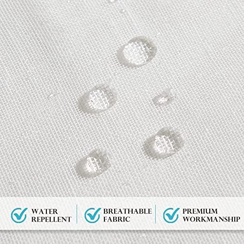 RYB HOME Linen Sheer Outdoor Curtains for Patio Waterproof 84 inch Length