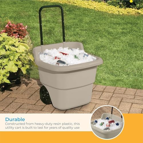 Suncast 2-Pack Multipurpose Rolling Lawn and Garden Utility Cart, 15 Gallon, ...