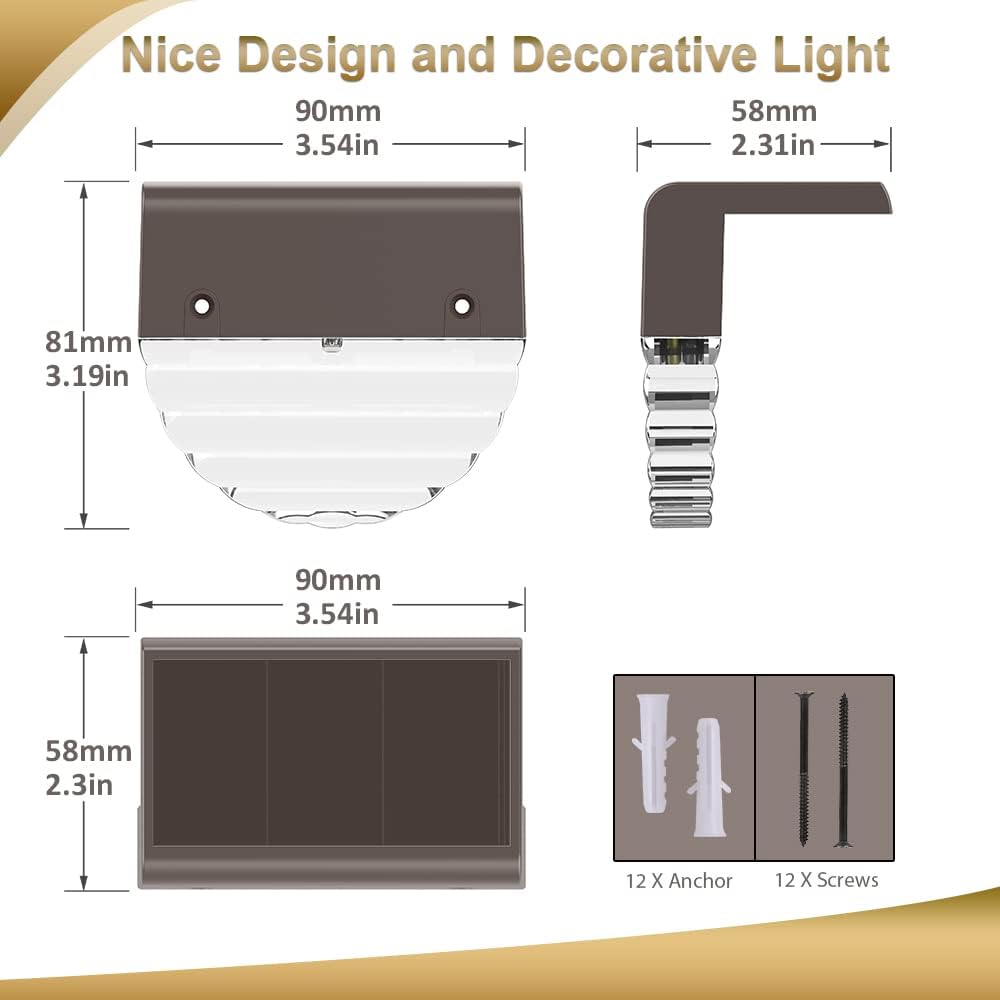 Solar Lights Outdoor, Solar Deck Lights, 6 Pack Solar Fence Step Lights Outdo...