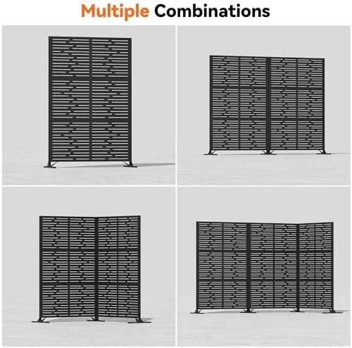 Modern Shade 4x6 FT Metal Privacy Screen with Artistic Modular Designs