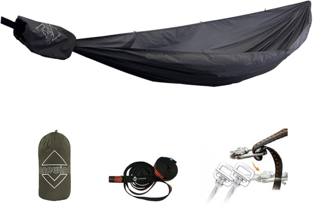 Onewind 11ft Ultralight Camping Hammock for Hiking Backpacking, Dark Grey