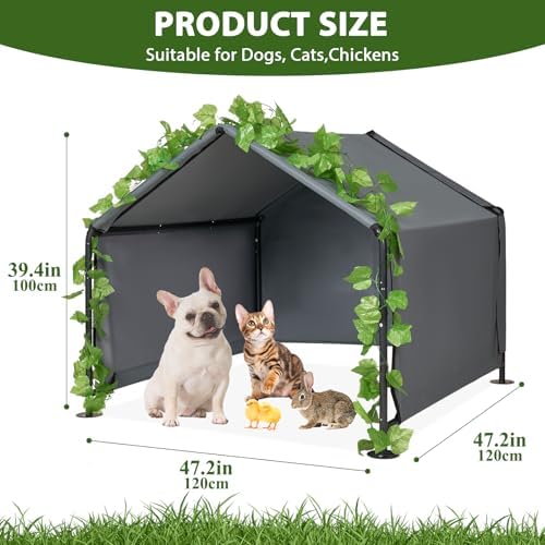 Large Dog Shade for Outside - Outdoor Dog Canopy Pet House Dog Tent Shelter