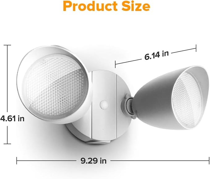 LUTEC 6222W-D2D 3500 Lumen 32 Watt Dusk to Dawn Dual-Head Flood Light Outdoor...