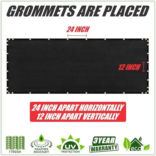Colour Tree 4' x 25' Black Fence Privacy Screen, 90% Blockage Windscreen