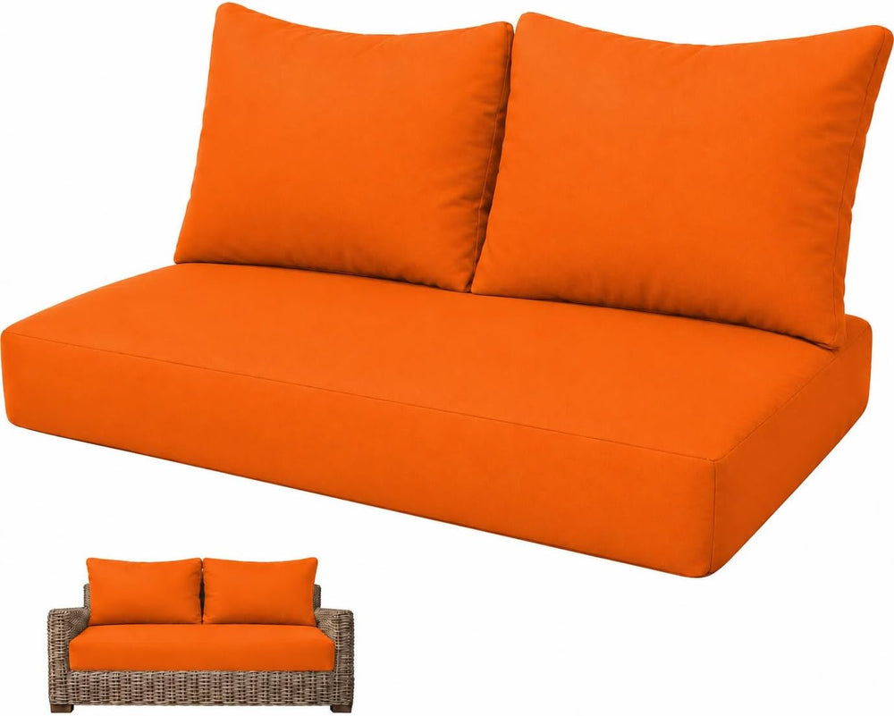 Outdoor Loveseat Cushion Set 46 x 24 inch Waterproof Oxford UV Resistant and ...