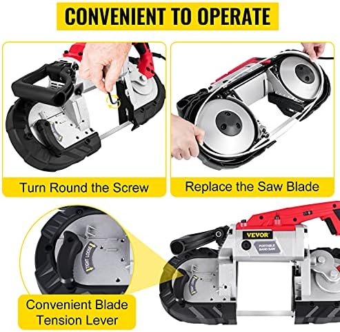 VEVOR Portable Band Saw, 5Inch Cutting Capacity Corded BandSaw, Variable Spee...