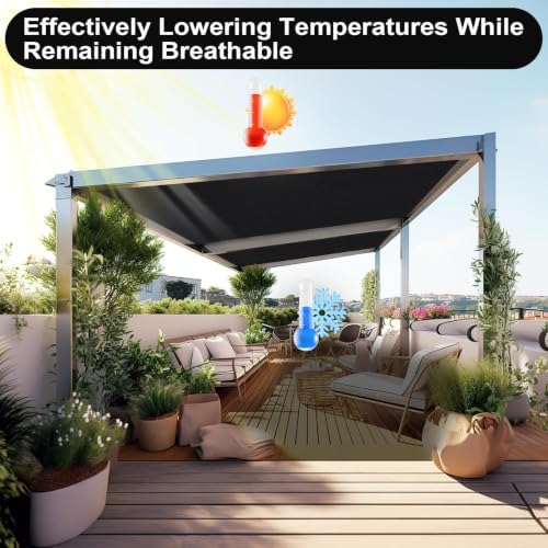 Artpuch Pergola Shade Cover with Grommets 10x12 FT 90% UV Block Outdoor Sun S...