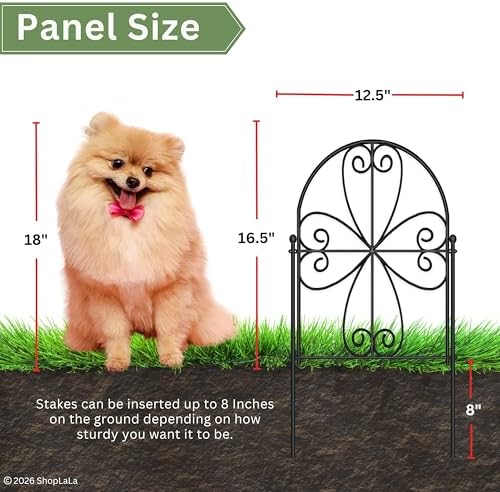 ShopLaLa Garden Fence (20 Panels) 12.5inx16.5in Decorative Metal Fences