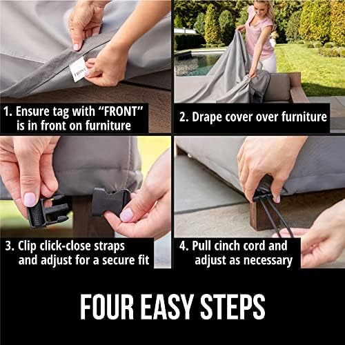 GORILLA GRIP Waterproof Outdoor Patio Sofa Cover, 80 Inch, Silver