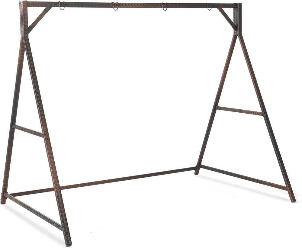 Outvita 7FT Rattan Porch Swing Stand Frame with Hanging Rings