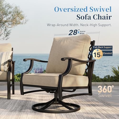 SUNSHINE VALLEY 5 PCS Patio Furniture Set, Metal Couch