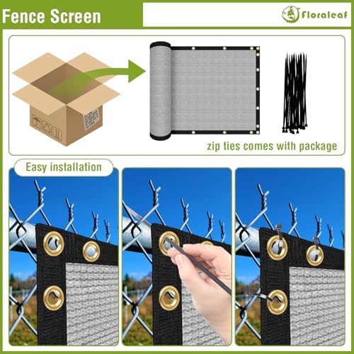 6'x40' Privacy Screen Fence Heavy Duty Fence Panels, Light Gray