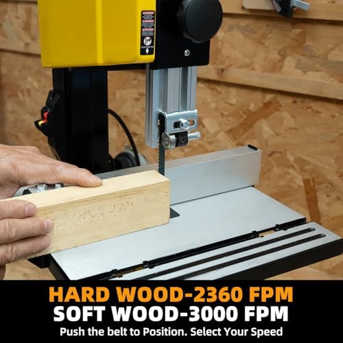 WOODSKIL 10-Inch Benchtop Bandsaw with Stand, 3.4A Dual-Speed Band Saw