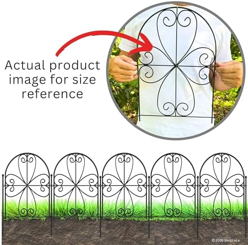 ShopLaLa Garden Fence (20 Panels) 12.5inx16.5in Decorative Metal Fences