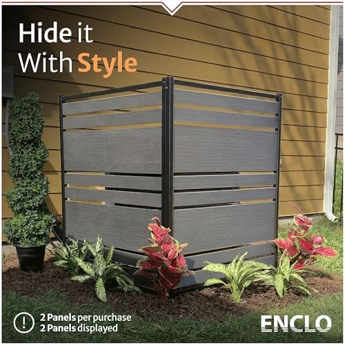 Enclo Vienna Privacy Screen, Charcoal Vinyl DIY No Dig Kit