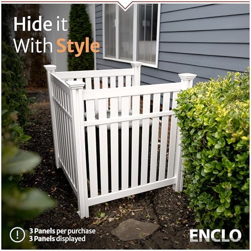 Enclo Hartford Privacy Screen, White Vinyl DIY No Dig Kit