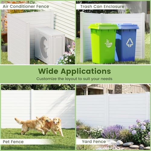 RELAX4LIFE Privacy Fence Screen, PVC Decorative Garden Fence Vinyl Fence Pane...