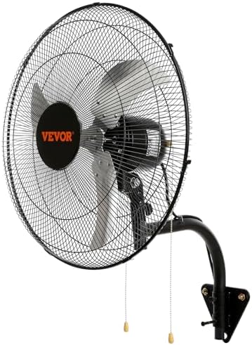 VEVOR 20 Inch Wall Mount Fan, Oscillating, 3-Speed, 4000 CFM, 2 Pack