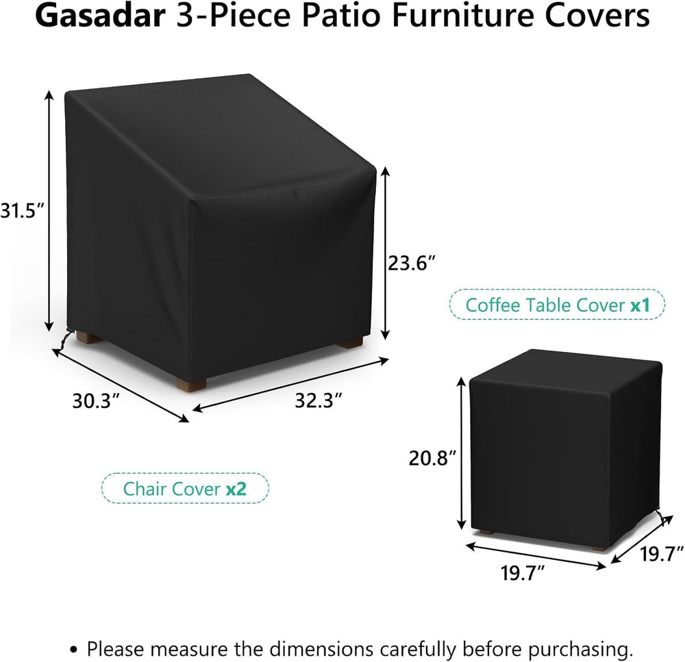 Gasadar Patio Chair Cover - 2 Pack, 32.3"W x 30.3" D x 31.5" H