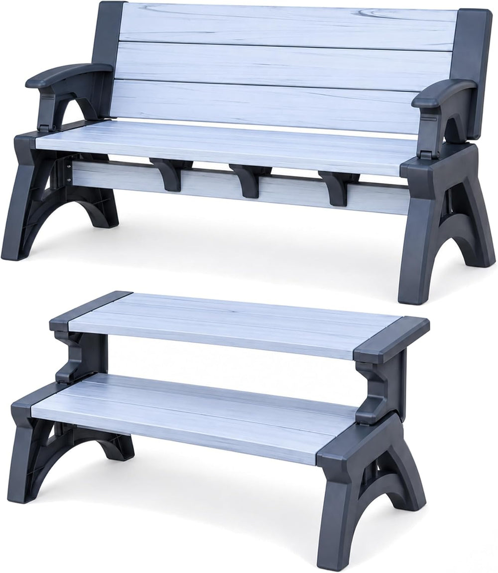 Convert-a-Bench 2-in-1 Outdoor Bench & Folding Picnic Table, Convertible