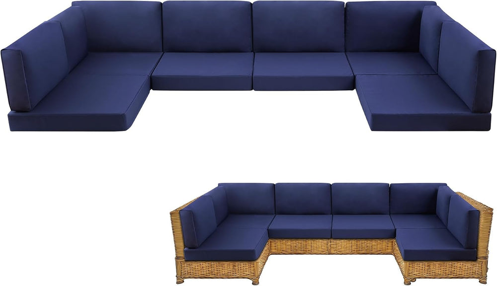 14-Piece Patio Furniture Cushions Set, Replacement Outdoor Cushions for 6-Sea...