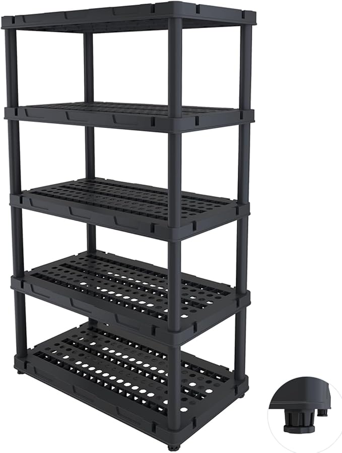 Plastic Storage Shelves, Plastic Heavy Duty Shelves 16.93" D x 35.43&quo...