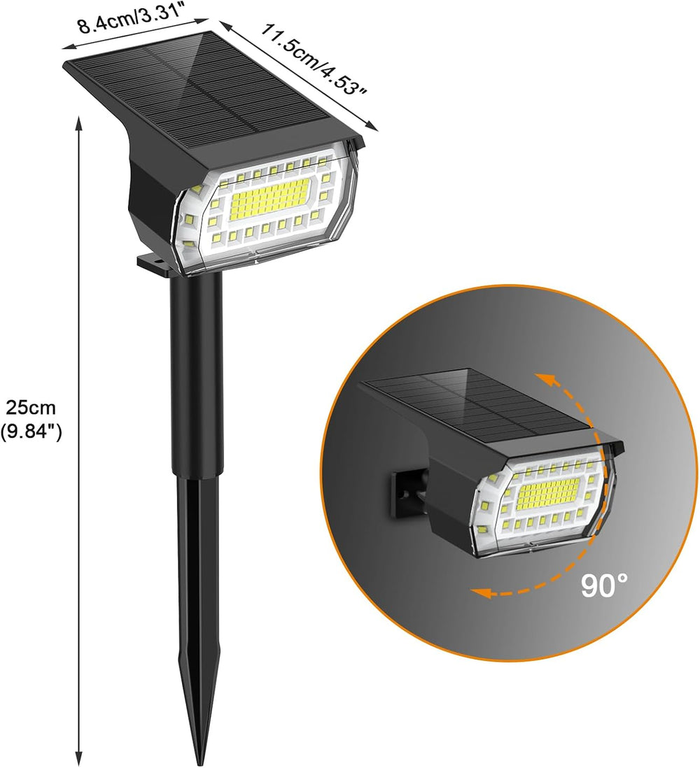 LANSOW Solar Spot Lights Outdoor IP67 Waterproof, 4 Pack/76 LED, Cool White