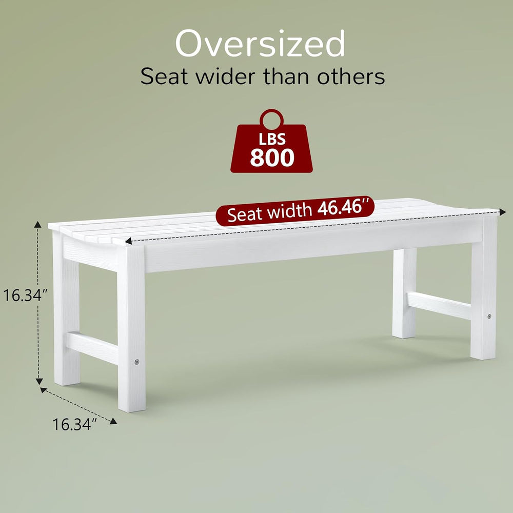 Stoog Outdoor Bench, 2-Person Patio Backless Bench, Outdoor Benches Weatherpr...