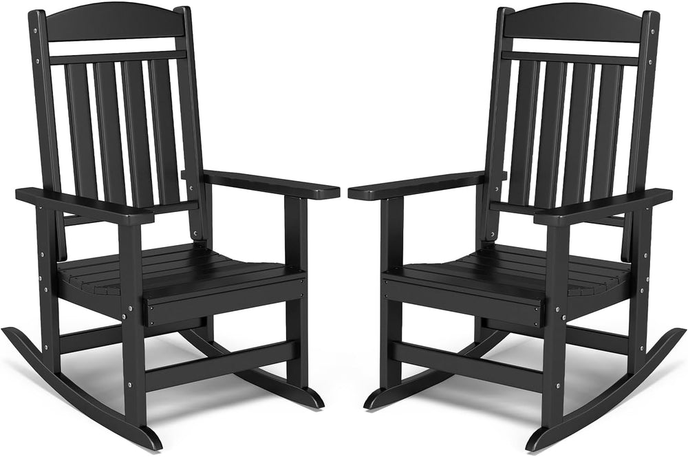 FOOWIN Outdoor Rocking Chair Set of 2, Oversized Rocking Chair Outdoor