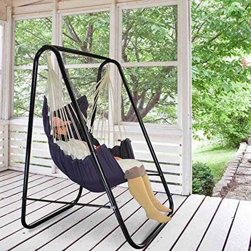 Hammock Chair Stand,Include Large Hanging Indoor Swing,MAX Load 500 LBS, Heav...